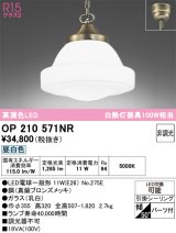 画像: オーデリック　OP210571NR(ランプ別梱)　ペンダントライト 非調光 LEDランプ 昼白色 フレンジタイプ