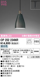 画像: オーデリック　OP252234NR(ランプ別梱)　ペンダントライト 非調光 LEDランプ 昼白色 プラグタイプ ブラック