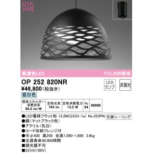 画像: オーデリック　OP252820NR(ランプ別梱)　ペンダントライト 非調光 LEDランプ 昼白色 フレンジタイプ マットブラック