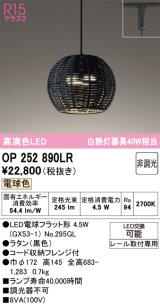画像: オーデリック　OP252890LR(ランプ別梱)　ペンダントライト 非調光 LEDランプ 電球色 プラグタイプ 黒色