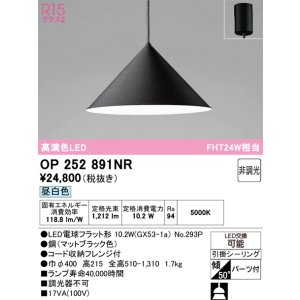 画像: オーデリック　OP252891NR(ランプ別梱)　ペンダントライト 非調光 LEDランプ 昼白色 フレンジタイプ マットブラック