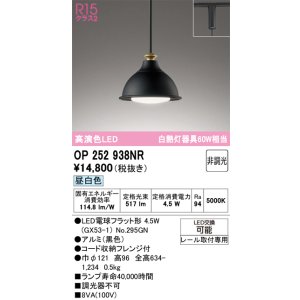 画像: オーデリック　OP252938NR(ランプ別梱)　ペンダントライト 非調光 LEDランプ 昼白色 プラグタイプ 黒色