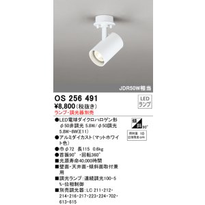 画像: オーデリック　OS256491　スポットライト LED 連続調光 フレンジタイプ ランプ別売 調光器別売 ホワイト