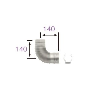 画像: 長府/サンポット 石油暖房機 関連部材　UB-C6-90　90°エルボ[♪■]