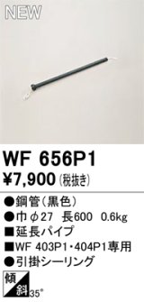 画像: オーデリック WF656P1 シーリングファン 部材 延長パイプ 長600 ブラック