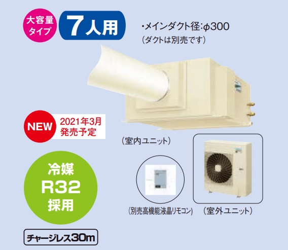 画像1: ダイキン スポット冷房　SSDP112F　クリスプ セパレート形 天井吊 ダクト形 5〜7人用 3相200V ※リモコン別売 [♪▲] (1)
