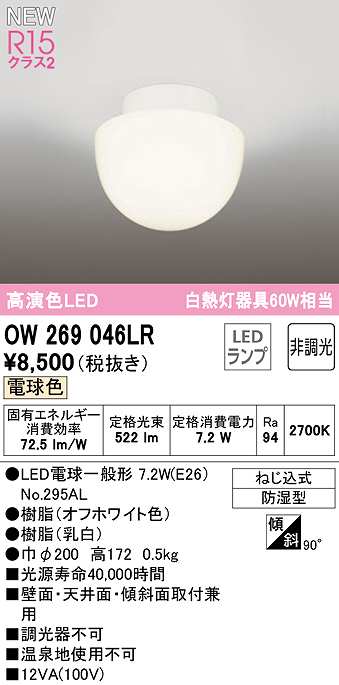 定価の88％ＯＦＦ オーデリック OG254615R エクステリア 人感センサー付LEDポーチライト R15高演色 クラス2 白熱灯器具60W相当  電球色 非調光 防雨型 照明器具
