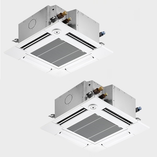 画像1: 三菱 PLZX-DHRMP112GF5 業務用エアコン 4方向天井カセット コンパクトタイプ ズバ暖スリム DHシリーズ 同時ツイン P112形 4馬力 三相 200V ワイヤード ♪ (1)