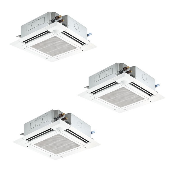 画像1: 三菱 PLZT-HRMP160HF5 業務用エアコン 4方向天井カセット i-スクエアタイプ ズバ暖スリム Hシリーズ 同時トリプル P160形 6馬力 三相 200V ワイヤード ♪ (1)