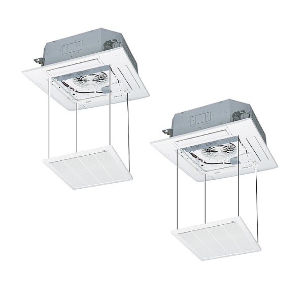 画像1: 三菱重工 [FDTV1606HP6S ラクリーナパネル] 業務用エアコン 天井埋込形４方向 ツイン ハイパーインバータ P160 6馬力 三相200V ワイヤード ♪ (1)