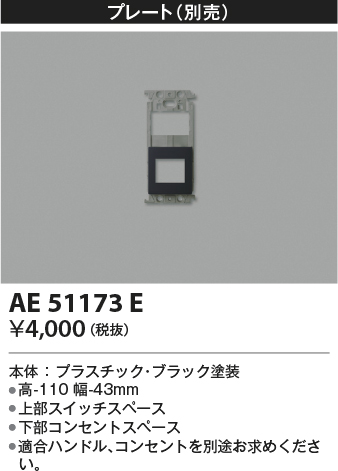 画像1: コイズミ照明　AE51173E　壁面プレート ブラック (1)