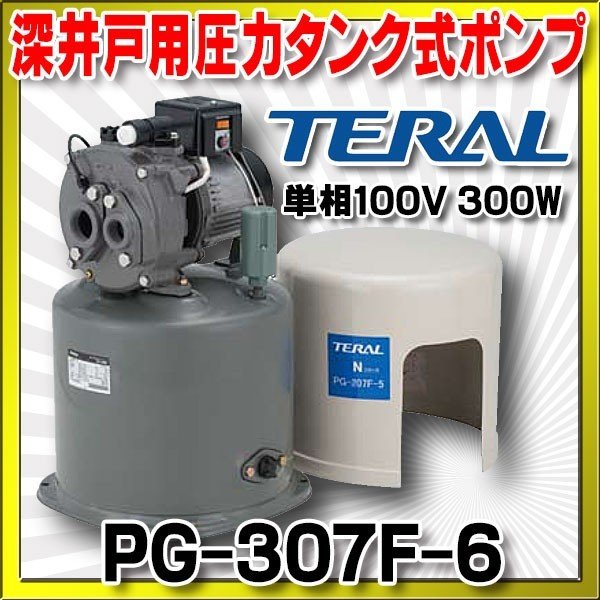画像1: 深井戸用圧力タンク式ポンプ（60Hz） テラル　PG-307F-6　単相100V 300W 自動式 ジェット付属 (1)